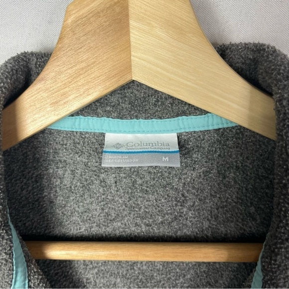 Columbia PFG Gray & Blue Half Snap Button Fleece Sweatshirt M - Picture 4 of 4
